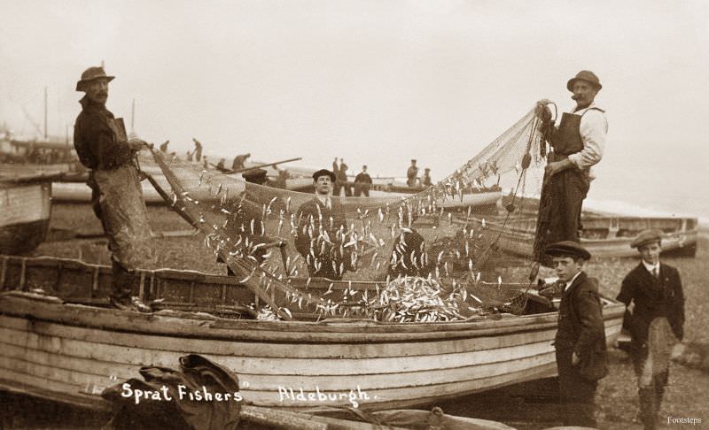 Sprat fishers at Aldeburgh, Suffolk