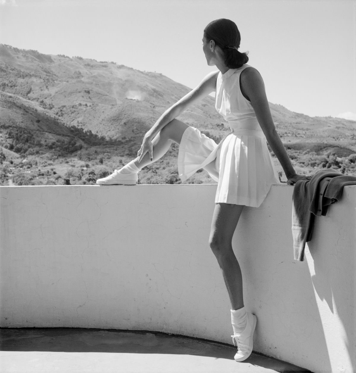 Woman in tennis outfit 1947.