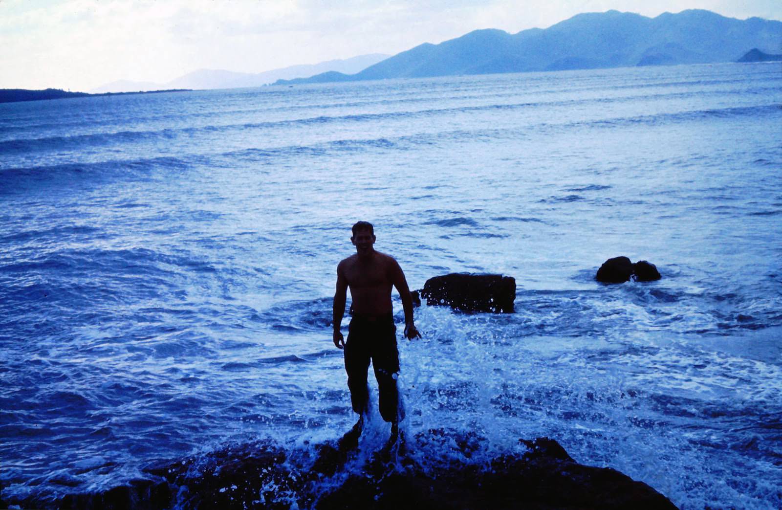 Gene Bailey swimming in the South China Sea, near Ninh Hoa, Vietnam. 1968.