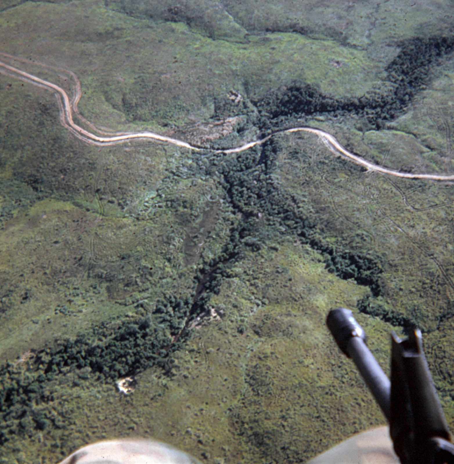 The Quang Tri River seen from a Huey helicopter. Vietnam.