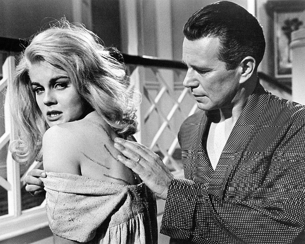 Ann-Margret with John Forsythe in a scene from the move 'Kitten with a Whip', 1964.