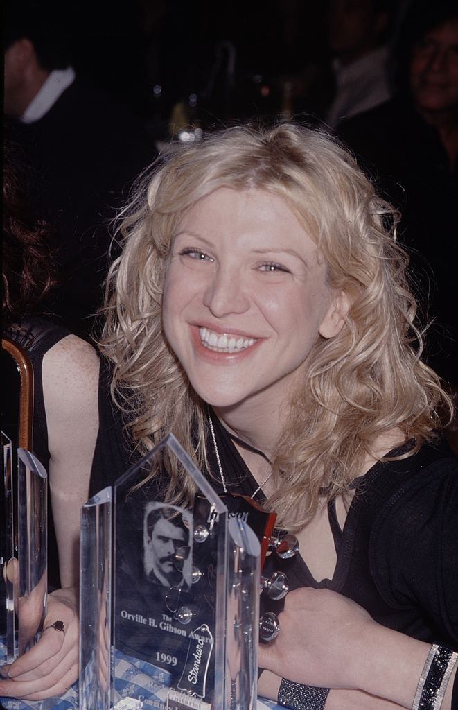 Courtney Love after winning an award.