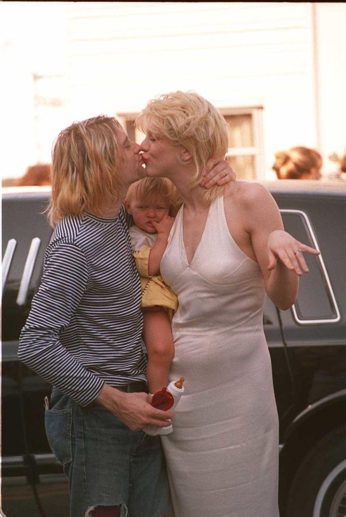 Courtney Love with her husband Kurt Cobain, 1993.