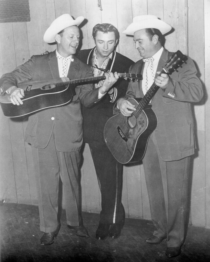 Johnny Cash with Johnnie Wright and Jack Anglin, 1957.