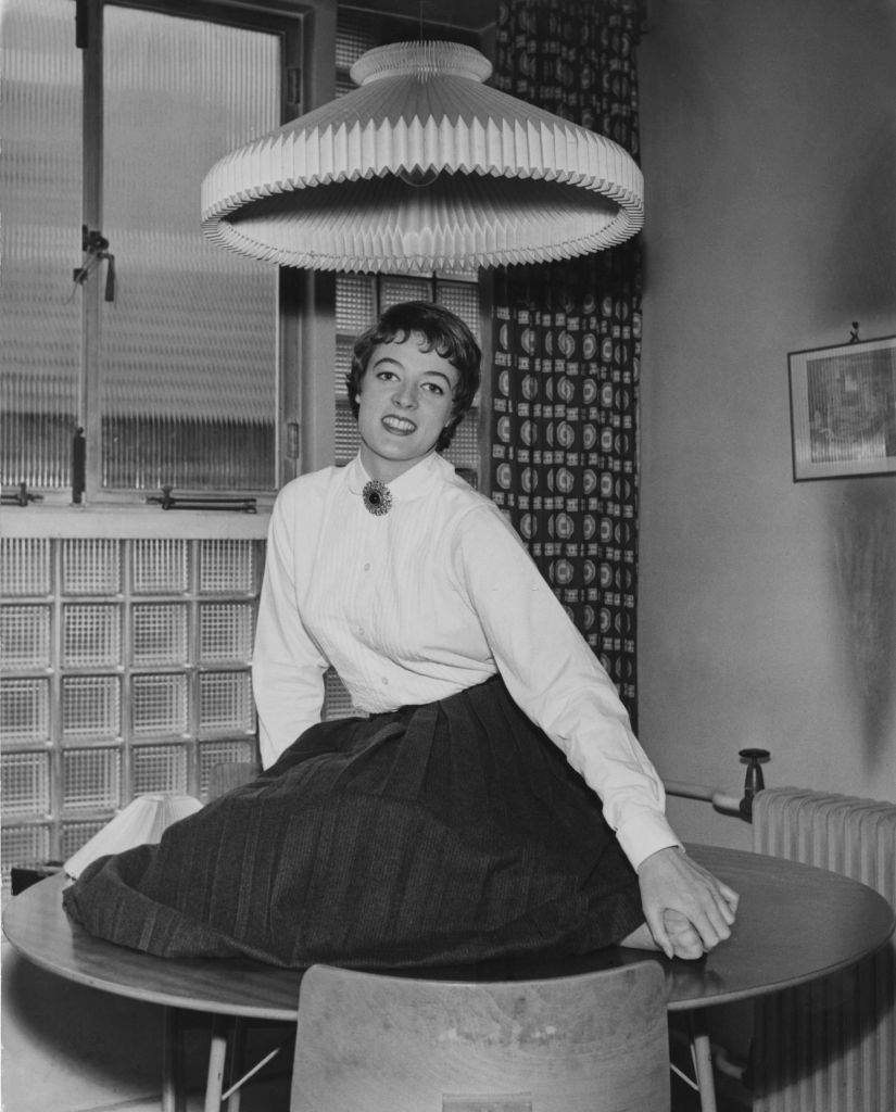 Maggie Smith at her home in Belsize Park, London, September 1957.