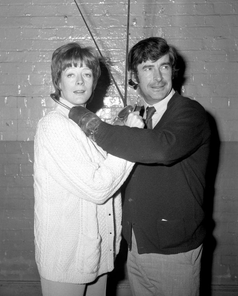 Maggie Smith wtih Comedian Dave Allen, 1973.