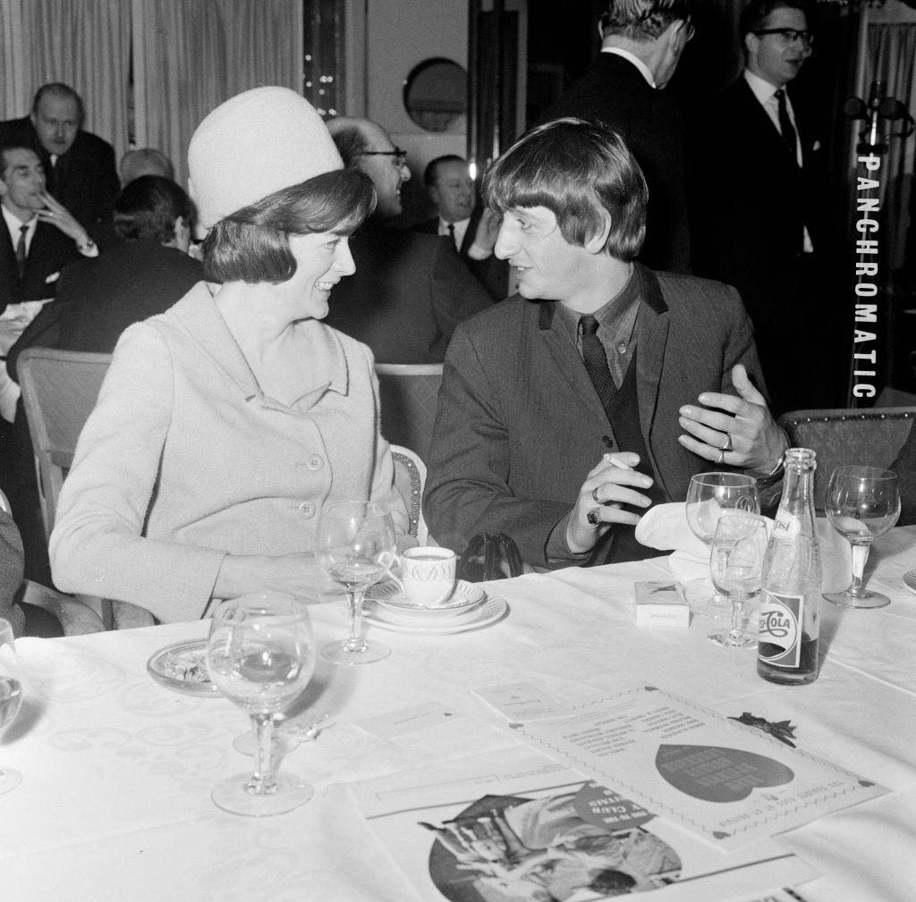 Maggie Smith with Ringo Starr during the Variety Club Luncheon, 1964.