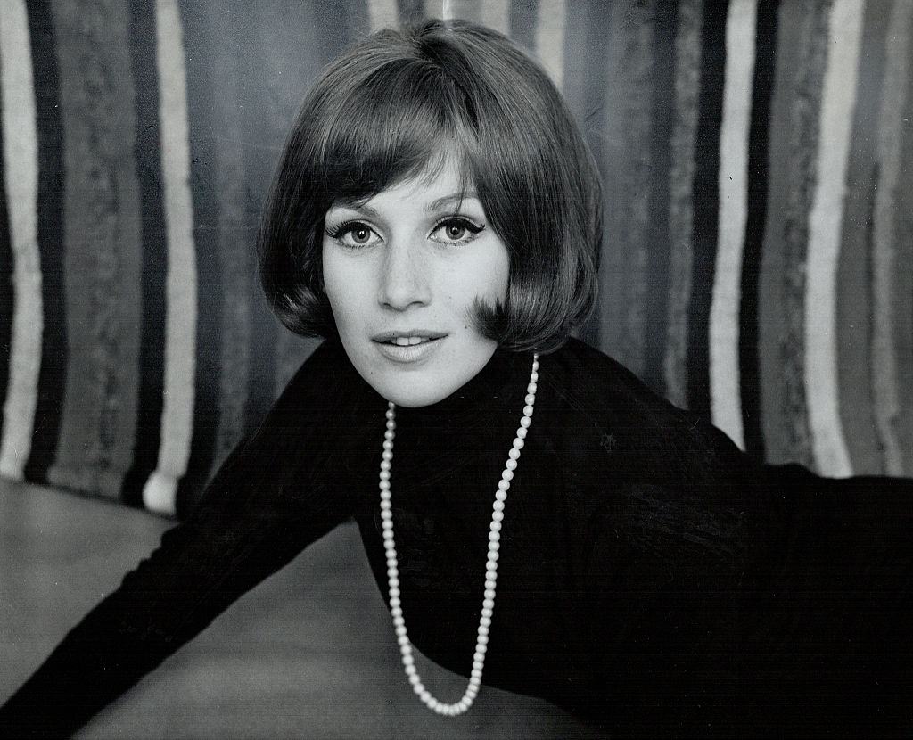 Maggie Smith wearing black dress in Toronto, 1964.