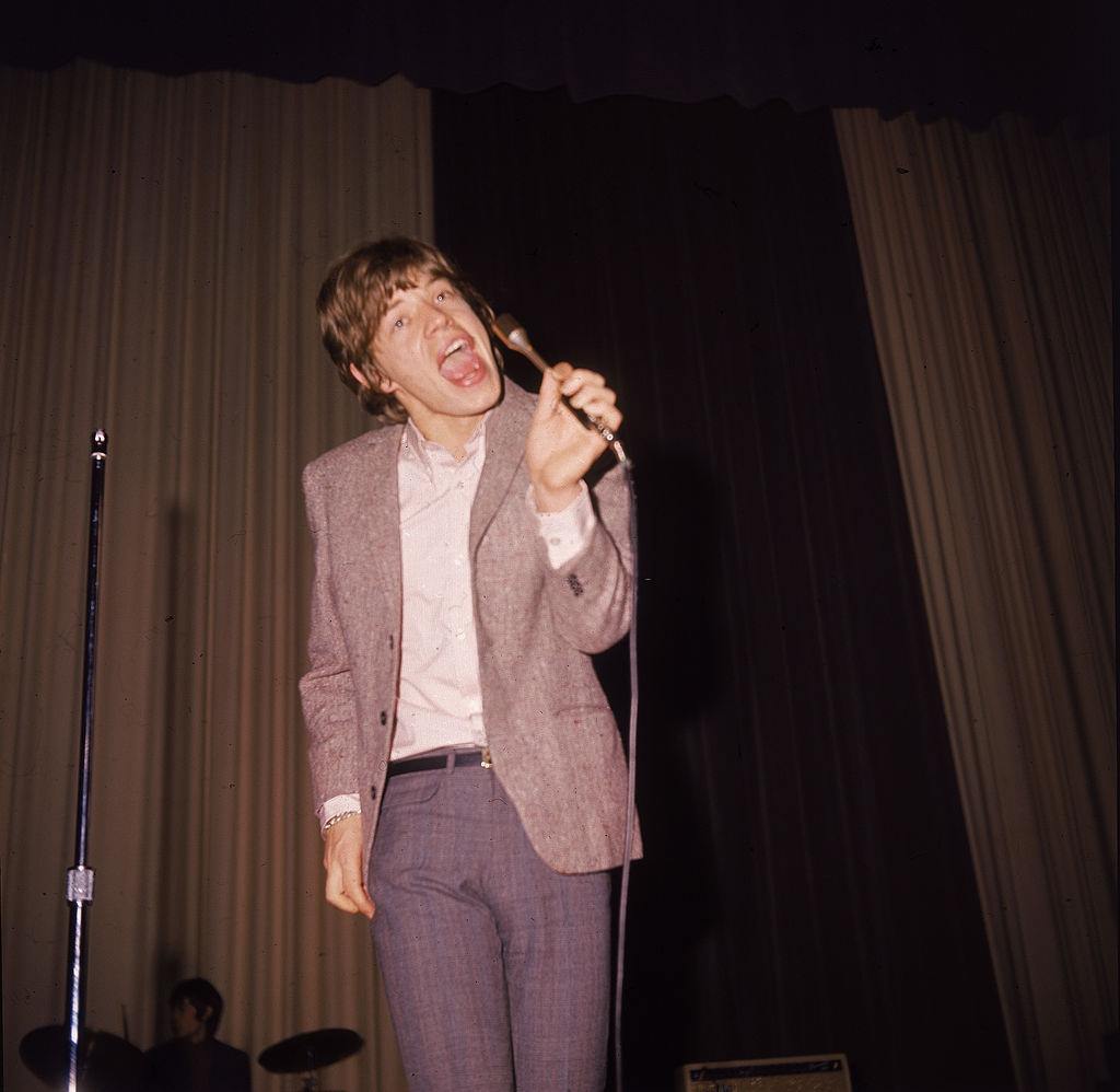 Mick Jagger performs in concert, circa 1960s.