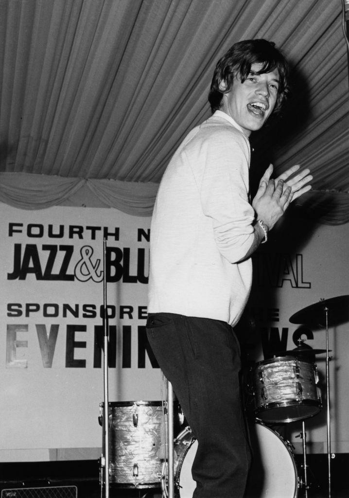 Mick Jagger at 4th National Jazz and Blues Festival, Richmond, London, 1964.