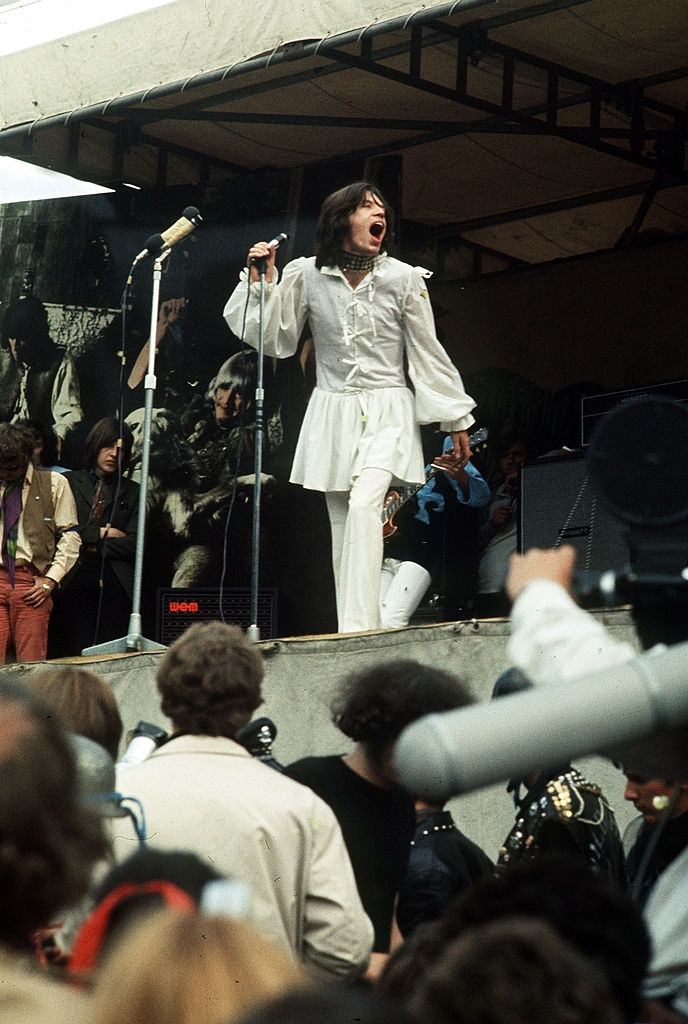 Mick Jagger at the Hyde Park concert in London, 1969.