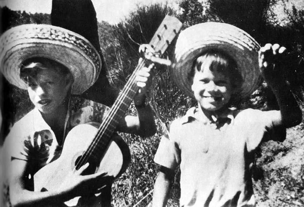 Mick Jagger with his brother Chris Jagger, 1953.
