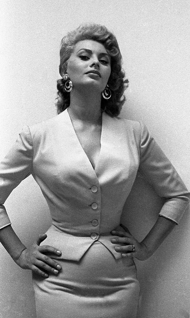 Sophia Loren starting her career posing for the camera , 1954.