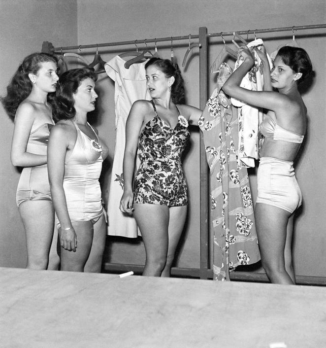 Sophia Loren participating in the selection for Miss Italia, 1952.