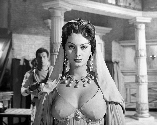 Sophia Loren on the set of "Attila".