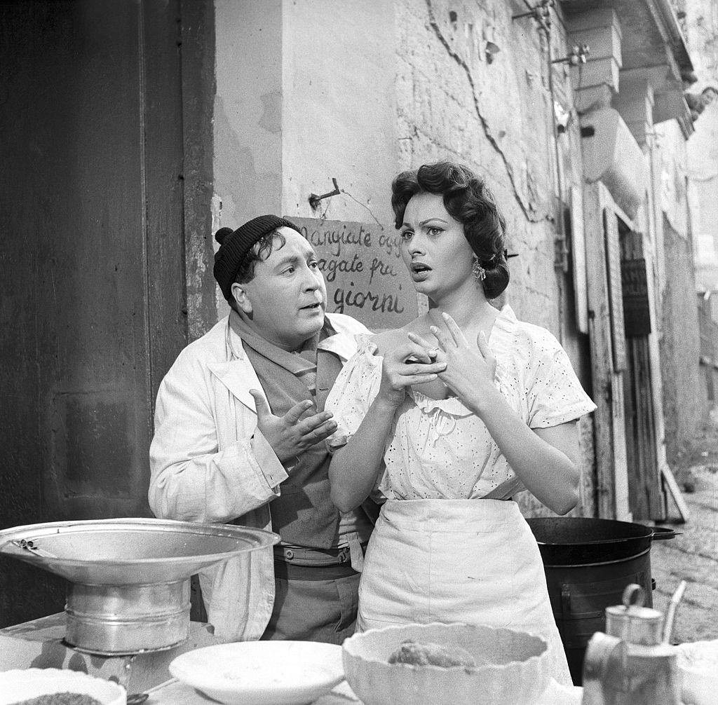 Sophia Loren with Giacomo Furia, in 'The Gold of Naples', 1954.