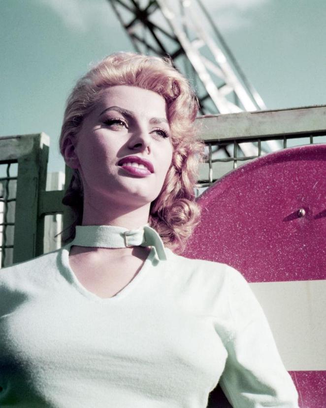 Sophia Loren with blonde hair, circa 1954.