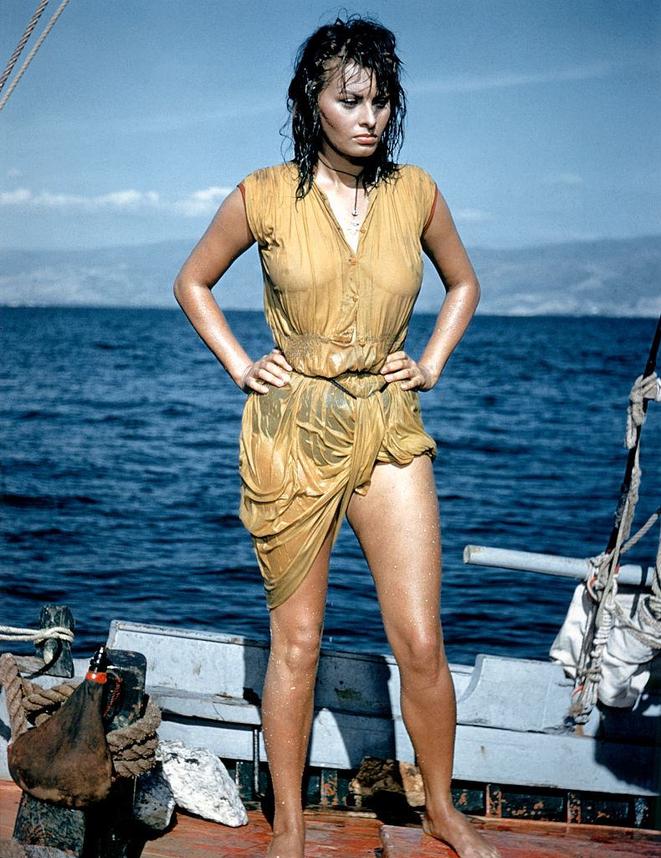 Sophia Loren on the set of Boy on a Dolphin, 1957.