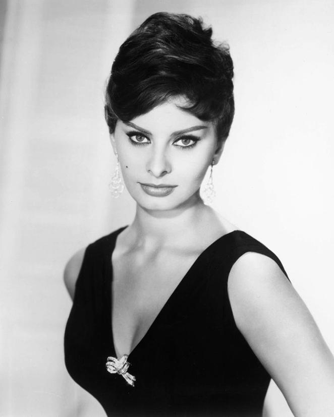 Sophia Loren , wearing a sleeveless top, 1954.