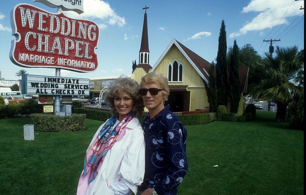 Hannelore Kramm with Henio at the Wedding Chapel, Las Vegas, 1978.