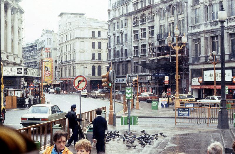 Picadilly Circus looking down Coventry Street, London, 1983