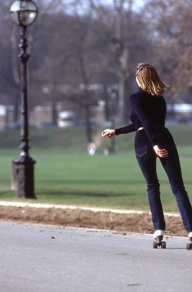 Roller skating in London, 1983