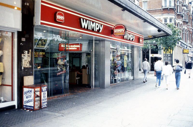 Wimpy restaurant, 425 Oxford Street, London, 1985