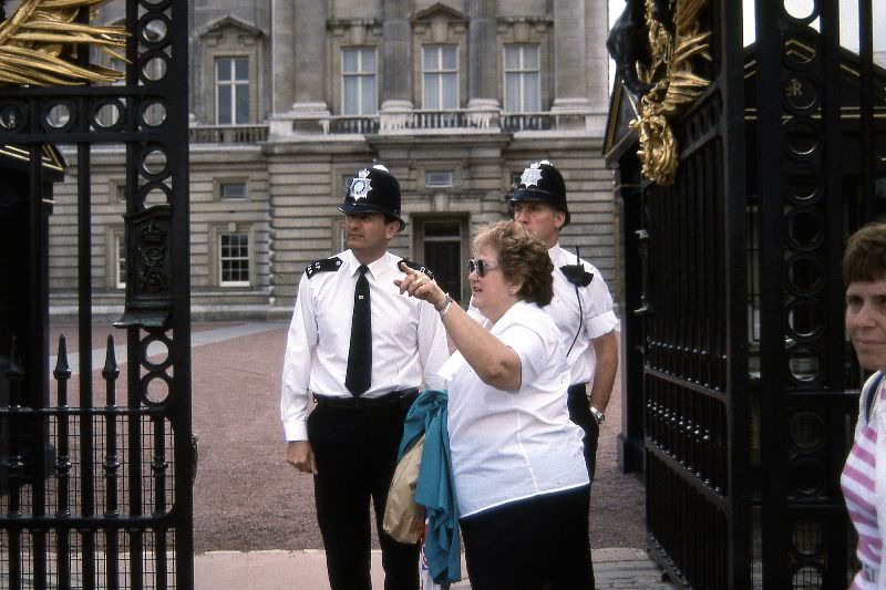 Policemen at Buckingham Palace, London, 1989