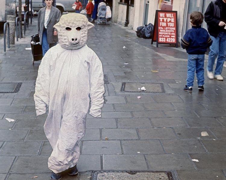 Hackney school children protest to highlight the sale of radioactive lamb in UK supermarkets following the Chernobyl disaster in 1986