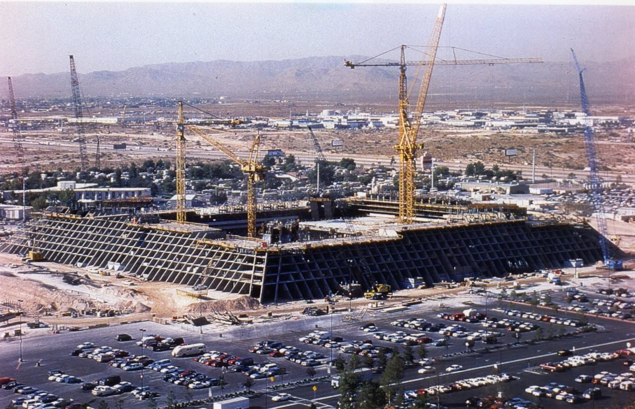 Luxor Hotel & Casino under construction, c. November, 1992.