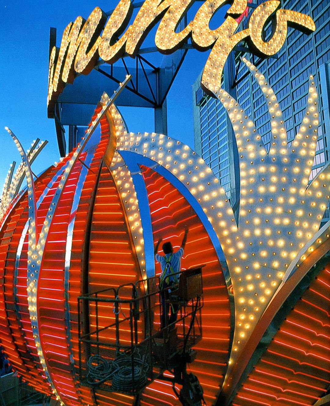 At work on the Flamingo, 1995.