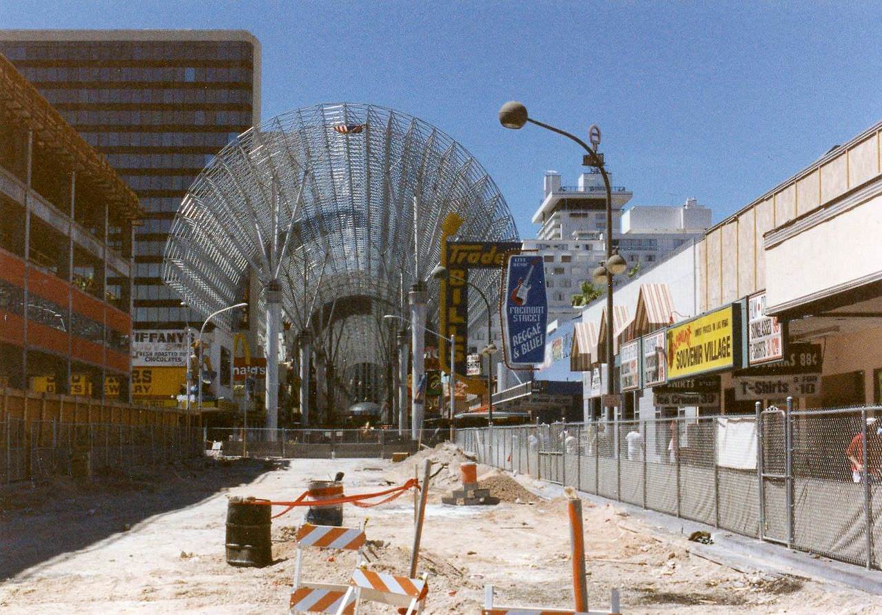 Construction of Fremont Street Experience, August 1995