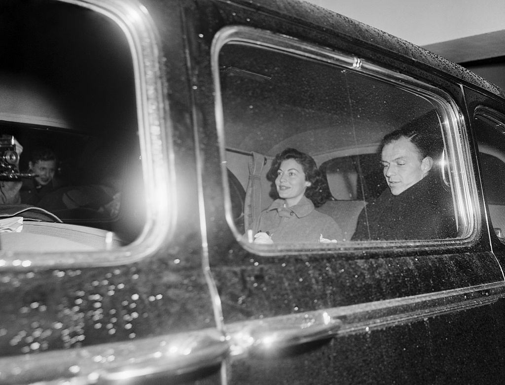 Ava Gardner and Frank sinatra Sitting in Car.