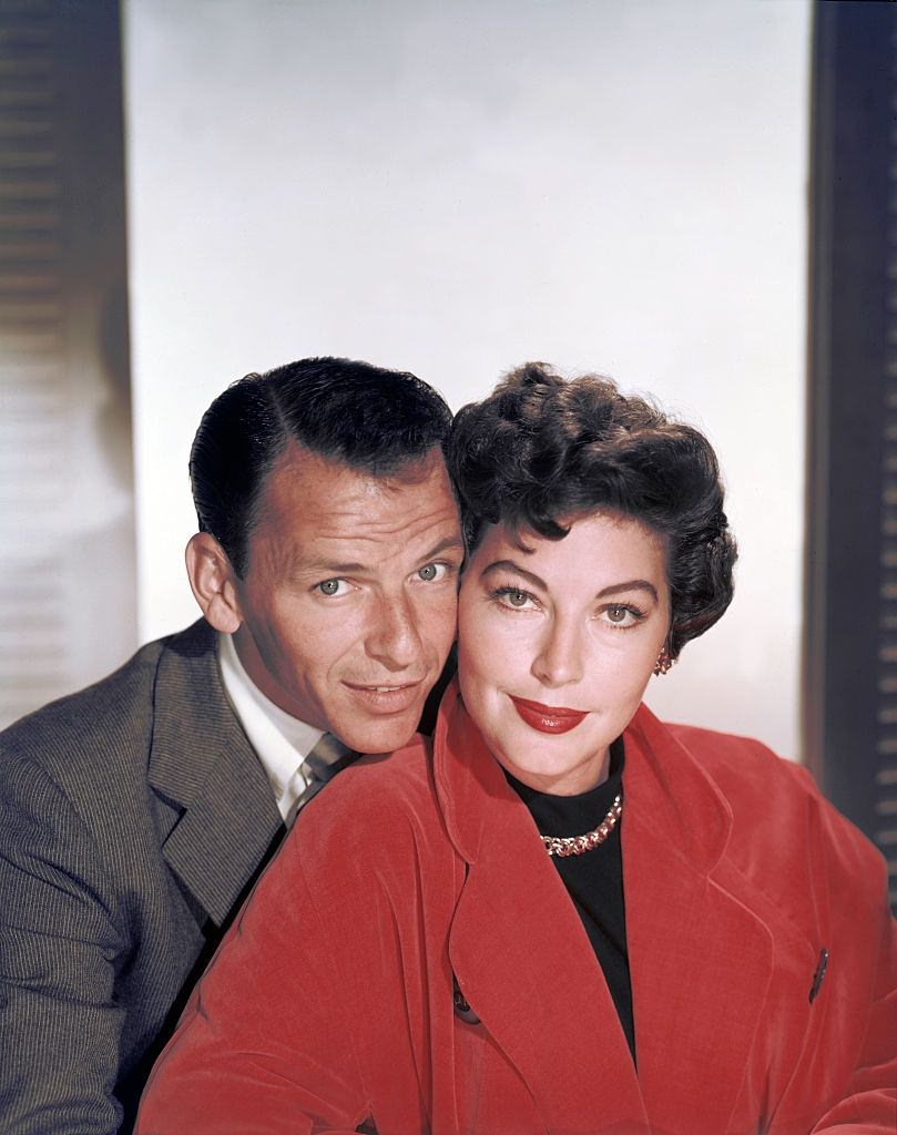 Frank Sinatra and Ava Gardner on the set of The Barefoot Contessa.