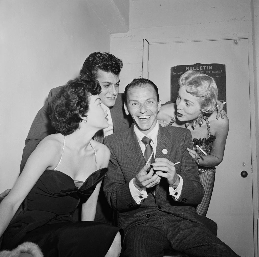 Frank Sinatra and Ava Gardner with actor Tony Curtis and author Janet Leigh, 1950s