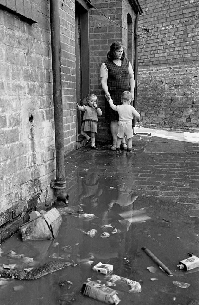 Overflowing drains Winson Green 1971
