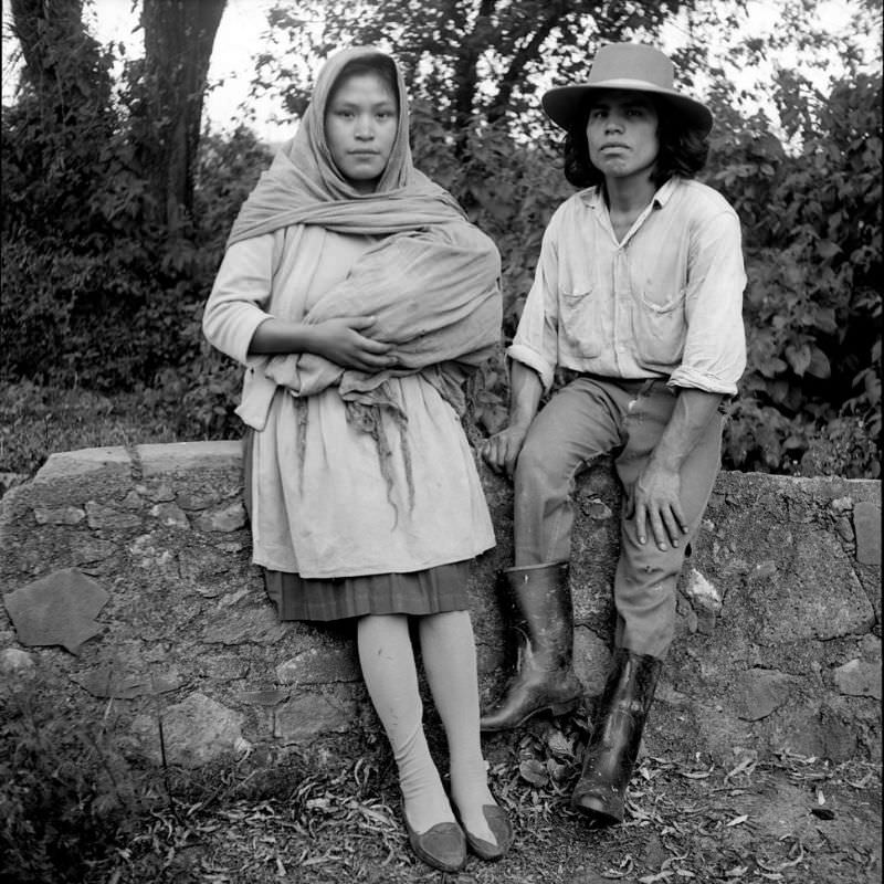 Couple with baby, Patzcuaro, Mexico, 1974