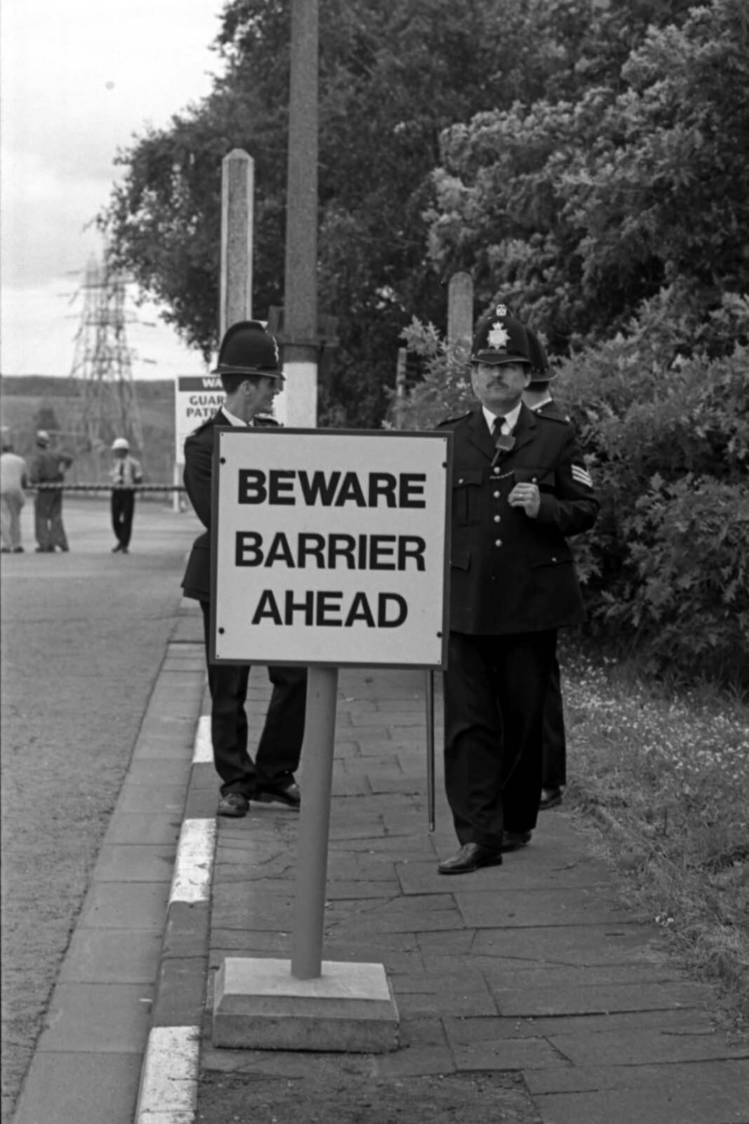 Police at Parkside Colliery in St Helens.