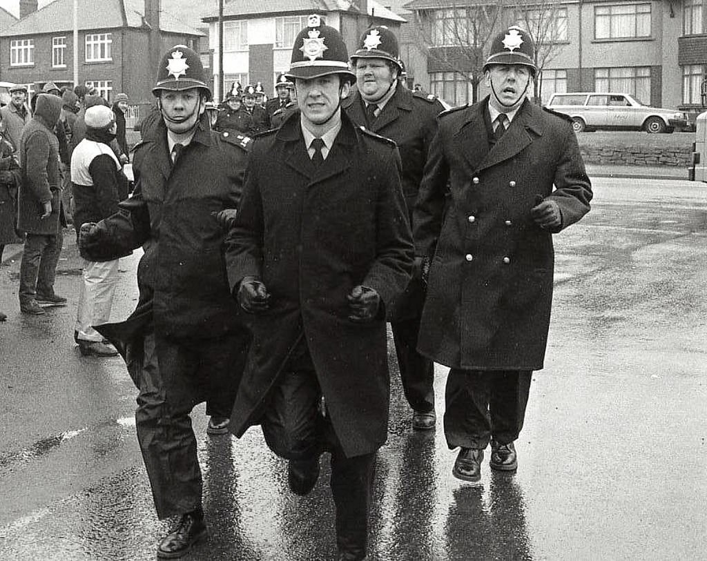 South Wales coppers at the begining of the Miners strike, 1984