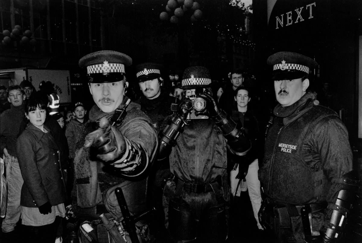 Coppers at a protest against Argos in support of Dockers.