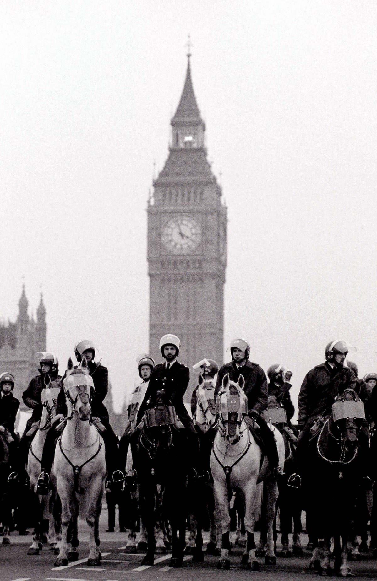 Police at Student anti-loan protest 1988