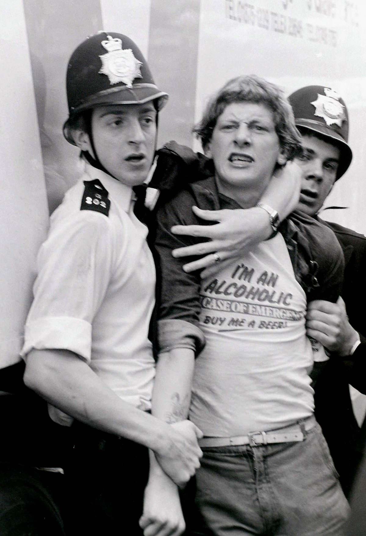 Miner arrested, Westminster, London -1985