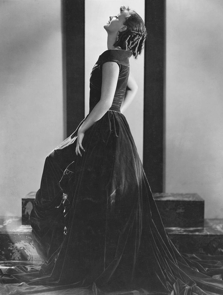 Garbo in a Velvet Evening Gown, 1937.