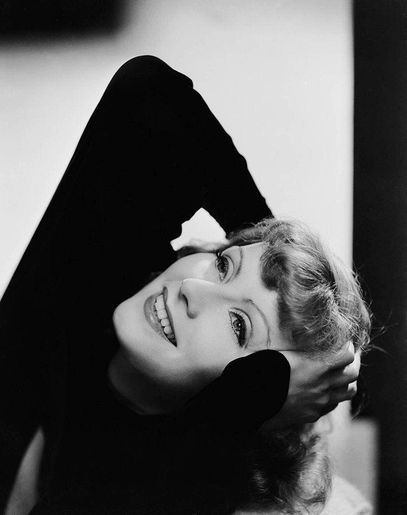 Greta Garbo in black dress, 1927.