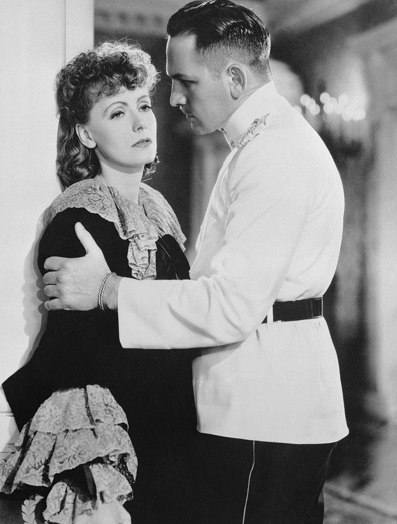 Greta Garbo in Scene with Actor Fredric March in the movie 'Anna Karenina', 1935.