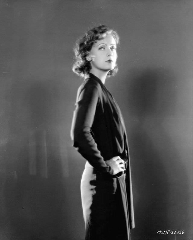 Greta Garbo posing for publicity portrait for the film 'The Single Standard,' 1929.