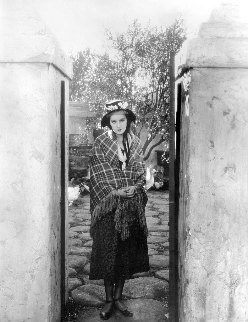 Actress Greta Garbo on the set of "The Torrent".