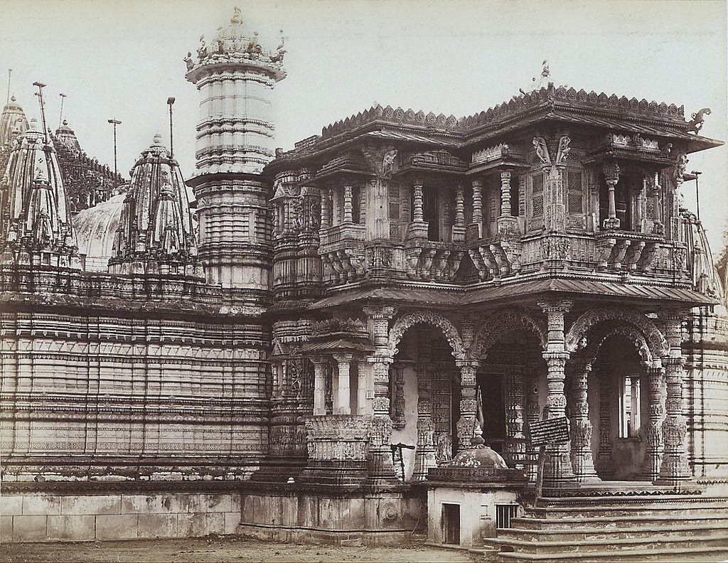 Jainist temple of Shri Dharamnathji near Ahmedabad, Gujarat, 1870s.