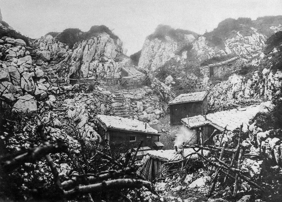 Austro-Hungarian troop shelters. 1916.