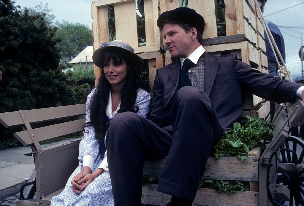 Karen Allen with Timothy Bottoms on the set of 'East of Eden', 1981.